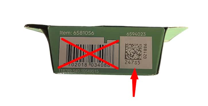 Przykładowy kod QR na opakowaniu minifigurki LEGO