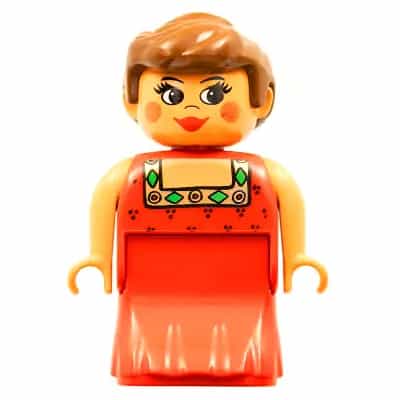 Duplo Figure, Female Lady, Red Dress, Blush, Ponytail (4171811)