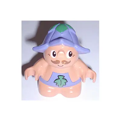 Duplo Figure Little Forest Friends, Male, Medium Violet Outfit with Leaf Pattern (Boomer Bluebell) (4142312)