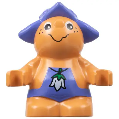 Duplo Figure Little Forest Friends, Male, Medium Violet Outfit with White Flower Pattern (Toot Bluebell) (4142321)
