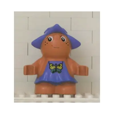 Duplo Figure Little Forest Friends, Female, Medium Violet Dress with Butterfly Pattern (Jangle Bluebell)