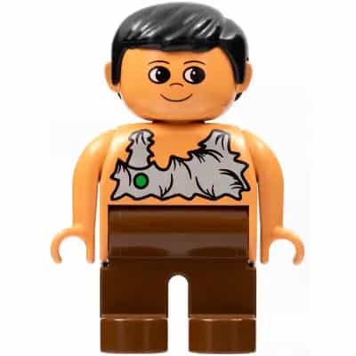 Duplo Figure, Male, Brown Legs, Nougat Top (Caveman)