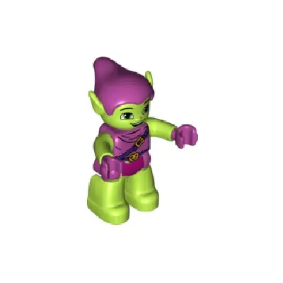 Duplo Figure Lego Ville, Green Goblin, Magenta Outfit