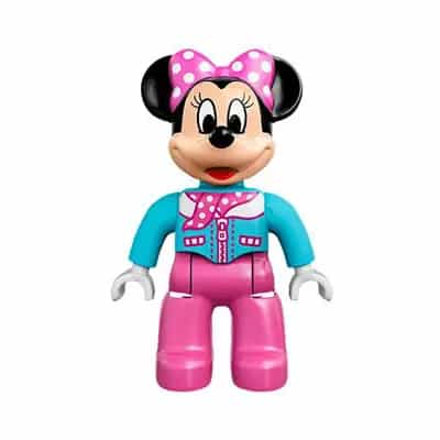 Duplo Figure Lego Ville, Minnie Mouse, Medium Azure Aviator Jacket with Polka Dot Scarf (6138416 / 6206108)