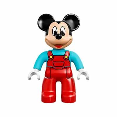 Duplo Figure Lego Ville, Mickey Mouse, Red Overalls with Medium Azure Top (6137787)