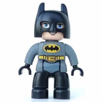 Duplo Figure Lego Ville, Batman, Black Cowl, Dark Bluish Gray Suit, Black Legs (6206082)