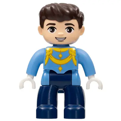 Duplo Figure Lego Ville, Disney Princess, Prince Charming, Reddish Brown Hair
