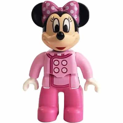 Duplo Figure Lego Ville, Minnie Mouse, Bright Pink Jacket, Dark Pink Legs (6226666 / 6269853)