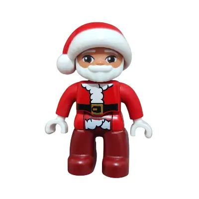 Duplo Figure Lego Ville, Male, Santa with Dark Red Legs, Red Jacket and Hat (6397611)