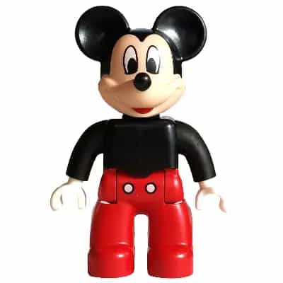 Duplo Figure Lego Ville, Mickey Mouse, Black Plain Shirt (6538278)