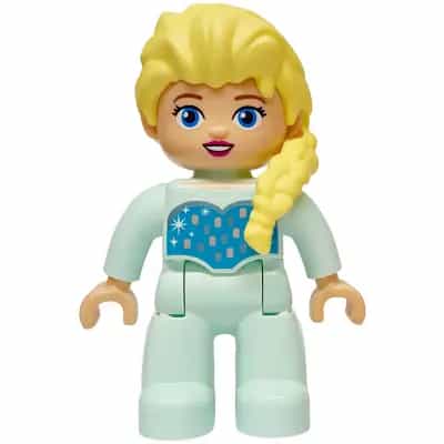 Duplo Figure Lego Ville, Disney Princess, Elsa, Light Aqua Legs and Top (6545872)