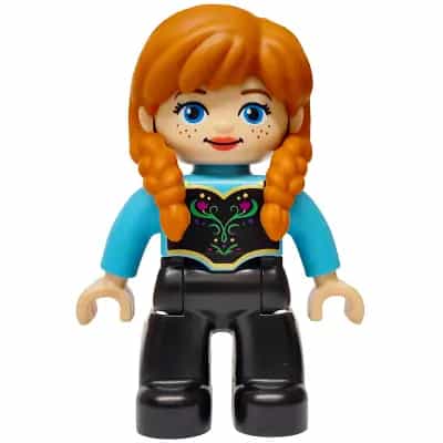 Duplo Figure Lego Ville, Disney Princess, Anna, Medium Azure Top (6545379)