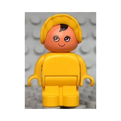 Duplo Figure, Child Type 1 Baby, Yellow Legs, Yellow Body, Yellow Bonnet