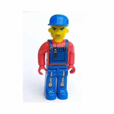 Tractor Driver With Blue Overalls, Red Shirt, Plain Blue Cap, Beard Stubble (4214808)