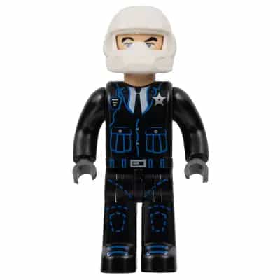 Police - Black Legs, Black Jacket, White Helmet, Light Nougat Head (4240886)