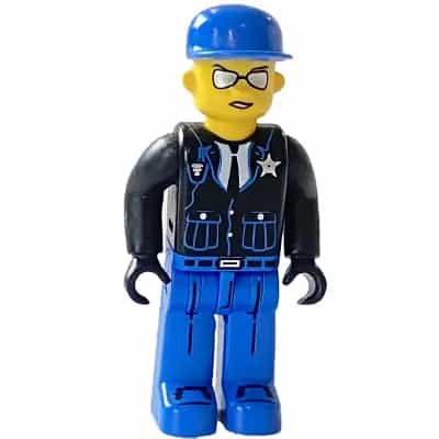 Police - Blue Legs, Black Jacket, Blue Cap, Sunglasses