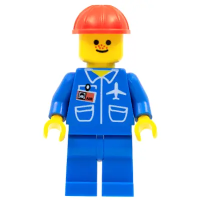 Airport - Blue, Blue Legs, Red Construction Helmet