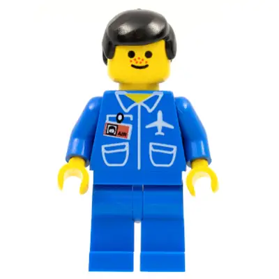 Airport - Blue, Blue Legs, Black Male Hair