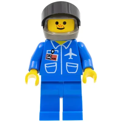 Airport - Blue, Blue Legs, Dark Gray Helmet, Black Visor