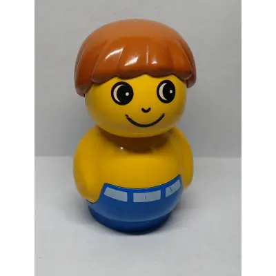 Primo Figure Boy with Blue Base, Yellow Top, Dark Orange Hair