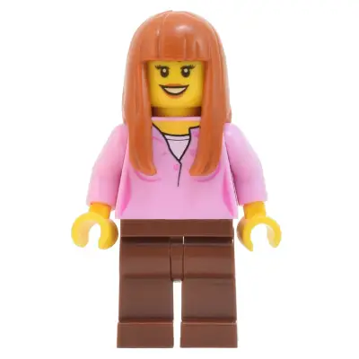Skyline Express Woman - Bright Pink Top, Reddish Brown Legs, Dark Orange Hair
