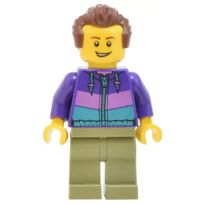 Skyline Express Man - Dark Purple Jacket, Olive Green Legs, Reddish Brown Hair