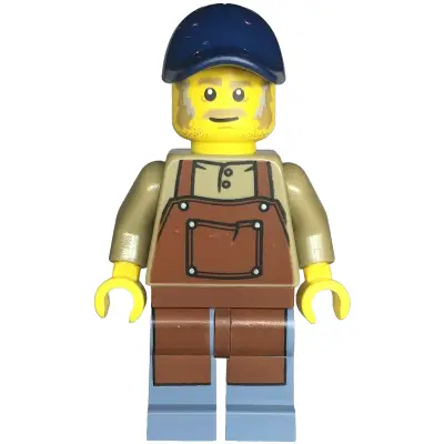 Snack Shack Vendor - Male, Dark Tan Top with Reddish Brown Apron, Sand Blue Legs, Dark Blue Cap