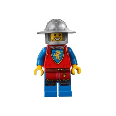 Medieval Seaside Market Lion Knight Archer - Male, Flat Silver Broad Brim Helmet