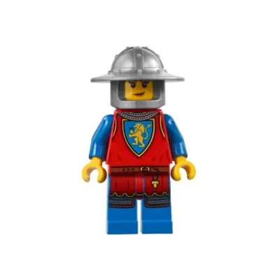 Medieval Seaside Market Lion Knight Archer - Female, Flat Silver Broad Brim Helmet