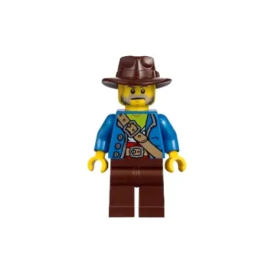 Bandit - Male, Blue Coat, Dark Brown Legs, Dark Brown Fedora