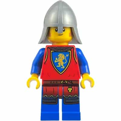 Lion Knight - Male, Flat Silver Neck Protector, Sideburns