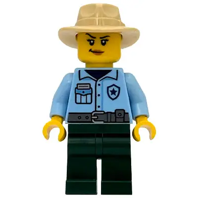 Sequoia Tree Trail Ranger - Female, Bright Light Blue Uniform, Dark Green Legs, Tan Fedora