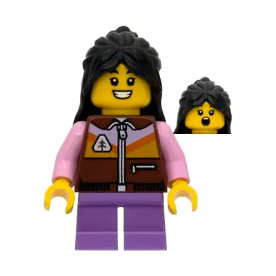 Sequoia Tree Trail Tourist - Daughter, Reddish Brown Jacket, Medium Lavender Short Legs, Long Black Hair