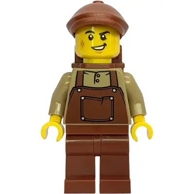 Gold Mine Miner - Male, Dark Tan Shirt with Reddish Brown Apron, Reddish Brown Legs, Flat Cap and Backpack
