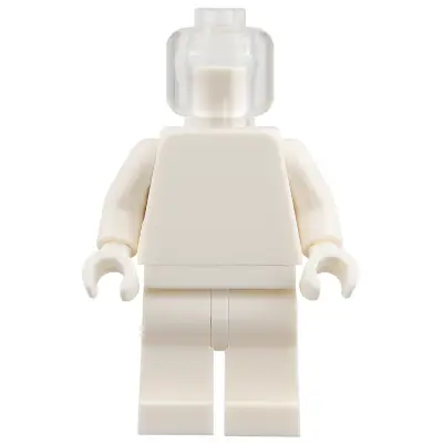 Plain White Torso, White Legs, Trans-Clear Head