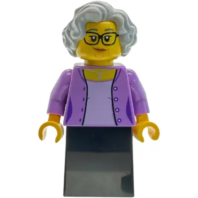 Sushi Restaurant Owner - Female, Medium Lavender Jacket, Black Skirt, Light Bluish Gray Hair, Glasses (Fumiko)