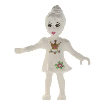 Belville Fairy (Thumbelina) - White with Flowers and Crown Pattern (4243591)