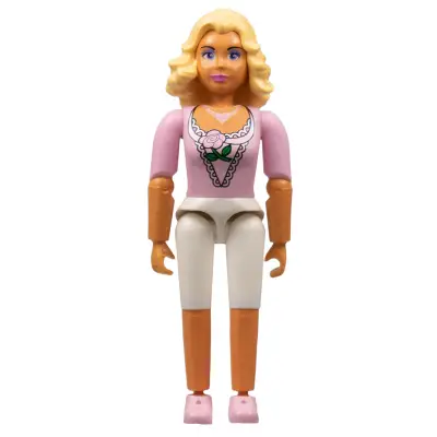 Belville Female, Adult Woman (Princess Rosaline) - White Shorts, Pink Top with Flower and Lace Pattern, Very Light Orange Hair, Pink Shoes (4140033)