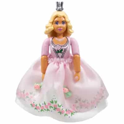 Belville Female, Adult Woman (Princess Rosaline) - White Shorts, Pink Top with Flower and Lace Pattern, Very Light Orange Hair, Pink Shoes, Skirt, Crown