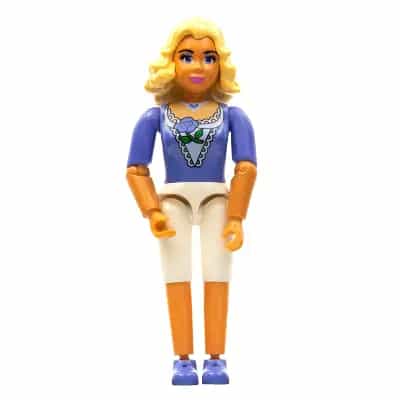 Belville Female, Adult Woman (Princess Rosaline) - White Shorts, Medium Violet Top with Flower and Lace Pattern, Very Light Orange Hair, Medium Violet Shoes (4140034)