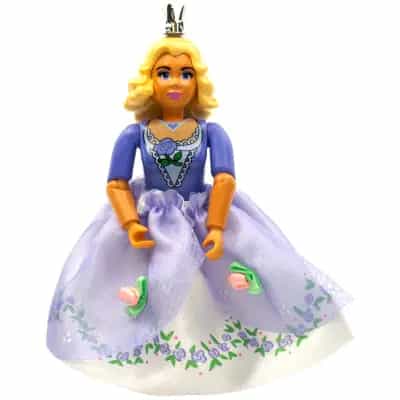 Belville Female, Adult Woman (Princess Rosaline) - White Shorts, Medium Violet Top with Flower and Lace Pattern, Very Light Orange Hair, Medium Violet Shoes, Skirt, Crown