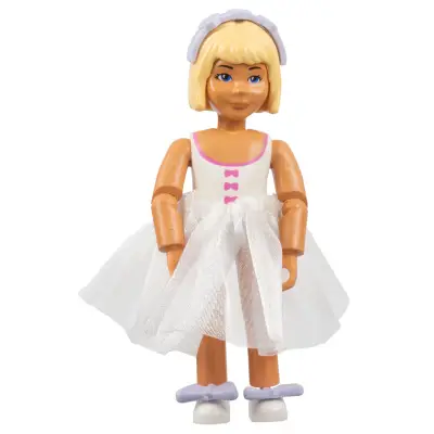 Belville Female - White Swimsuit with Dark Pink Bows Pattern, Light Yellow Hair, Skirt, Hairband, Bows