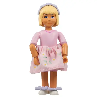 Belville Female - Pink Shorts, Pink Shirt with Necklace Pattern, Light Yellow Hair, Pink Skirt, Hairband, Bows