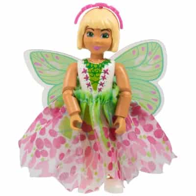 Belville Female, Child Girl (Josephine) - White Top with Flowers and Leaves Pattern, Very Light Orange Hair, White Shoes, Skirt with Wings, Hairband
