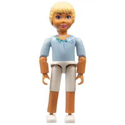 Belville Female, Child Girl (Princess Elena) - White Shorts, Light Blue Top with Flowers and Bird Pattern, Very Light Orange Hair, White Shoes (4143480)