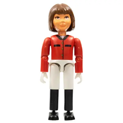 Belville Female - Horse Rider, White Shorts, Red Shirt, Brown Hair