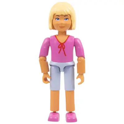 Belville Female - Light Violet Shorts, Dark Pink Shirt with String Bow, Light Yellow Hair