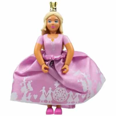 Belville Female, Adult Woman (Princess) - Bright Pink Top, Light Yellow Hair, Dark Pink Shoes, Skirt, Chrome Gold Crown