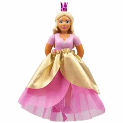 Belville Female, Adult Woman (Princess) - Bright Pink Top, Light Yellow Hair, Dark Pink Shoes, Skirt Long, Chrome Pink Crown