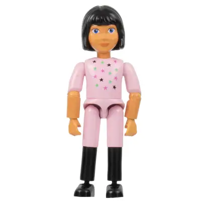 Belville Female - Pink Shorts, Black Boots Pattern, Pink Shirt with Stars, Black Hair (4106875)